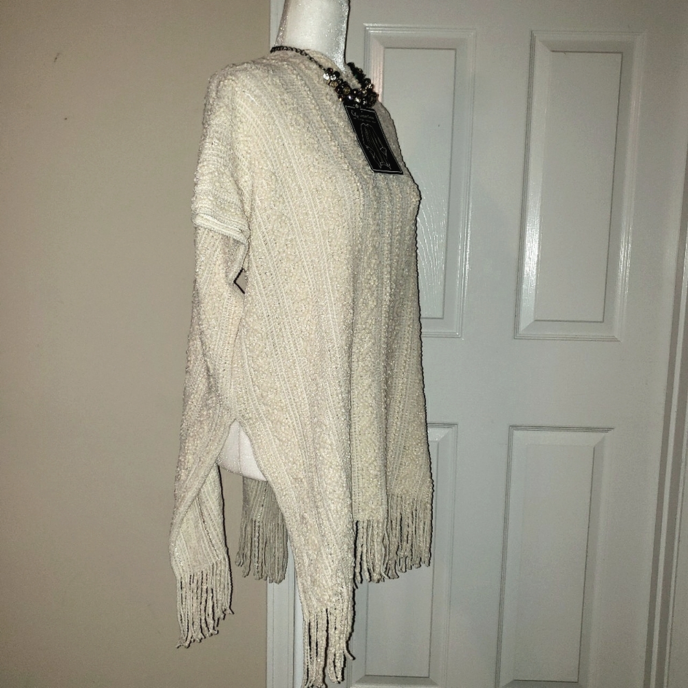 Beautiful Ruana Wrap Couture Gems One Size Cream